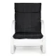 ModernHome Finnish Rocking Chair with Bent Plywood Frame, Black/White