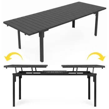 MultiGarden Extendable Garden Table 180-240 cm, Up to 12 Persons, Grey