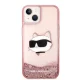 Karl Lagerfeld Glitter Choupette Head Case for iPhone 14 Plus / 15 Plus - Pink