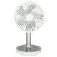 Wireless Portable Desk Fan, USB Rechargeable with 4 Speeds, Adjustable Height, LED, White