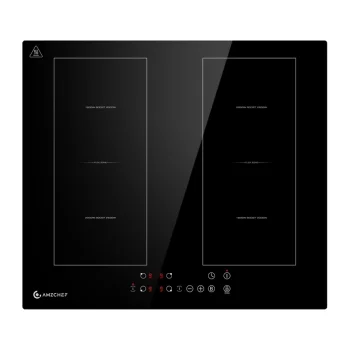AMZCHEF CE-FS-I72S-FFDD06 Built-In Induction Cooktop, 7200 W, 4 Zones, Black