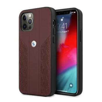 BMW iPhone 12 Pro Max Case Curve Perforate, Red