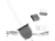 Silicone Toilet Brush with Sealed Base, White/Grey