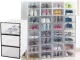 Modular Shoe Organizer Box with Transparent Flap