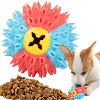 Interactive Dog Treat Ball Food Dispenser and Chew Toy
