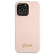 Guess Silicone Script Gold Logo MagSafe Case for iPhone 13 / 13 Pro Light Pink