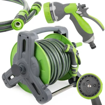 DIVODV Garden Hose with Reel 1/2" 20m, 4-Layer