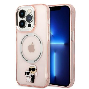 Karl Lagerfeld Iconic Karl&Choupette MagSafe Phone Case Cover iPhone 14 Pro Max - pink