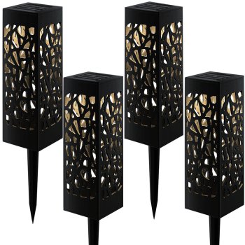 Dekoratīvas solārās dārza lampas ar krēslas sensoru, komplekts 4 gab.