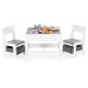 ECOTOYS Kids Table and 2 Chair Set with Chalkboard Top & Storage ZKC-1A