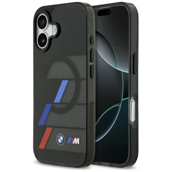 BMW M IML Metal Buttons Tricolor Lines MagSafe Case for iPhone 17, Black