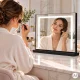ModernHome LED Makeup Mirror 50x40 cm 3 Light Modes, Black
