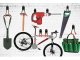 Heavy Duty Double Wall Hook for Garage Tool and Bike Storage, Black-Red