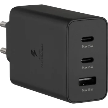 Samsung Trio 65W Wall Charger 2x USB-C 1x USB-A Black