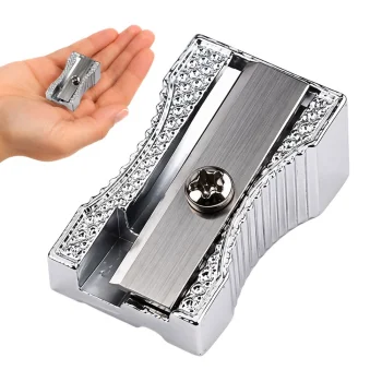 Compact Single Hole Metal Pencil Sharpener, Silver