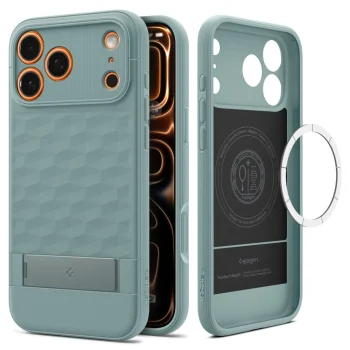 Spigen Parallax "S" Mag Case for iPhone 17 Pro, MagSafe, Green