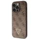 Guess iPhone 15 Pro Case Crossbody 4G Metal Logo, Brown