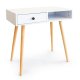 Cosmetic dressing table with drawer and shelf, white