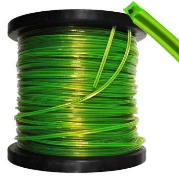 Reinforced Trimmer Line with Wire, Square, 2.4mm, 100m