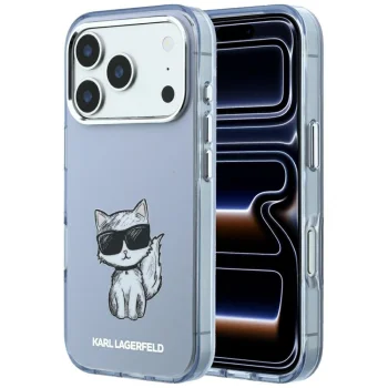Karl Lagerfeld IML Choupette Body Sketch MagSafe Case for iPhone 17 Pro / 18 Pro - Blue