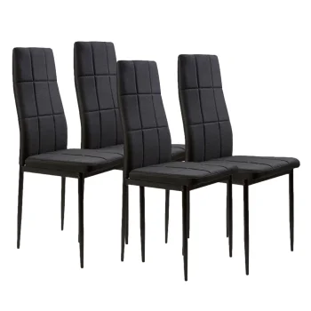 ModernHome Upholstered Dining Chairs Set of 4, Black