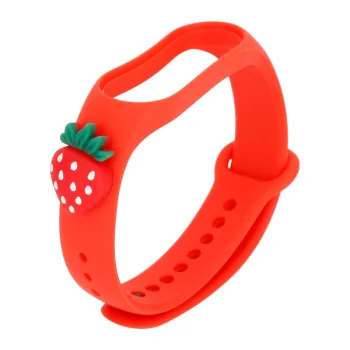 Telcon Kids Strap for Smart Band M5 / M6 / M7, Red Strawberry