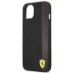 Ferrari iPhone 14 Plus Case On Track Stripe Carbon, Black