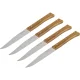 Opinel Facette Table Knife Set, 4 Pieces, Olive Wood