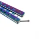 Butterfly Stainless Steel Training Balisong Practice Tool Tactical Folding Knife, Rainbow