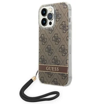 Guess 4G Cord Case for iPhone 14 Pro, Brown