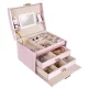 Beautylushh Jewelry Box with Mirror, Pink
