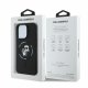 Karl Lagerfeld Silicone Karl&Choupette Heads Ring MagSafe Case for iPhone 16 Pro Max, Black