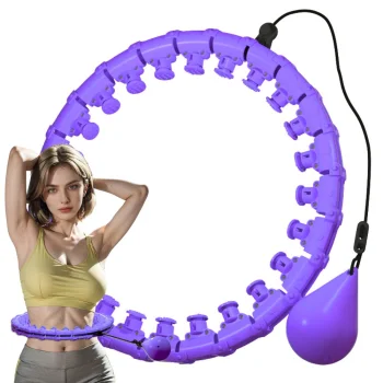 Weighted Hula Hoop with Massage Elements, Adjustable, Purple