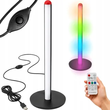 LED RGB Floor Lamp 50cm with Remote Control, Black
