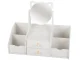 Cosmetic Organizer with Mirror and Drawers, White