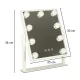 Makeup Mirror with 9 LED Bulbs, USB, 25x30 cm