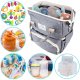 Travel Diaper Bag Backpack Foldable Baby Crib Bed, Multifunctional Waterproof Portable Baby Changing Bag, Bassinet for...