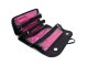 Travel roll-up cosmetic organizer bag with 4 pockets, black