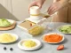 Multifunctional Manual Vegetable Slicer and Grater with Container, White/Gold