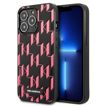 Karl Lagerfeld Monogram Plaque Case for iPhone 13 Pro Max - Pink