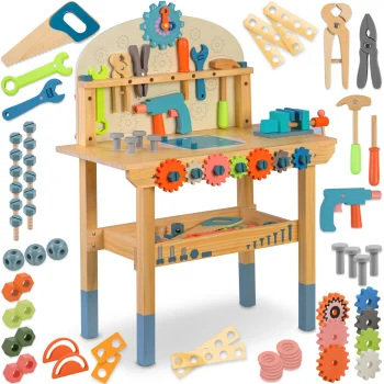 Ricokids RK-876 Wooden Workbench with Tools for Kids