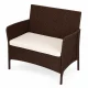 MultiGarden Two-Seater Garden Sofa with Cushion, Brown
