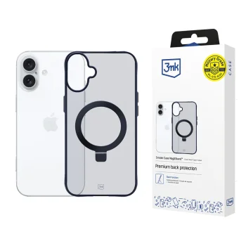3Mk Protection Smoke Case Mag&Stand for Apple iPhone 16 Plus Transparent