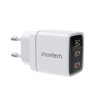 Choetech 35W GaN Dual USB-C Wall Charger (White)