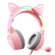 Onikuma X15 Pro Gaming Headphones with Cat Ears, Pink