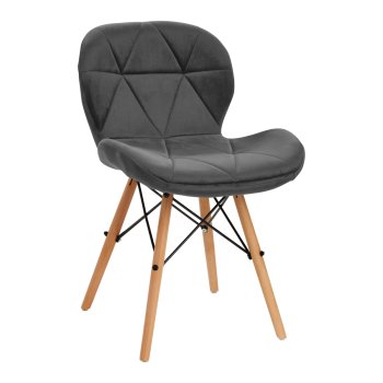 Scandinavian Velvet Chair 4Rico QS-186, grey