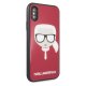Karl Lagerfeld Iconic Glitter Karl`s Head vāciņš iPhone X / Xs, Sarkans