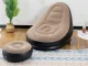 Inflatable Lounge Chair with Ottoman Footrest and Pump, Cozy Blow Up Chair, brown