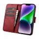 iCarer 2-in-1 Leather Wallet Case for iPhone 14 Plus with RFID Protection, Red (WMI14220727-RD)