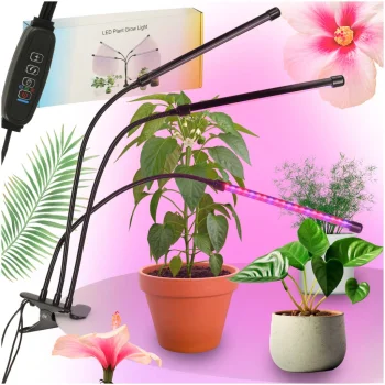 LED Plant Grow Light with 3 Flexible Heads, 50W